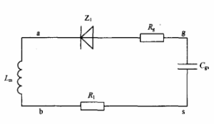 圖6 正脈沖下降沿等效電路